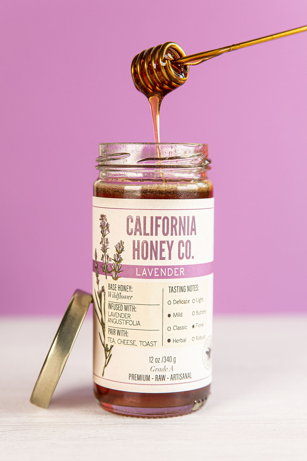 Chelsea Loren Food Product Photographer San Diego Lavender Honey Drizzle