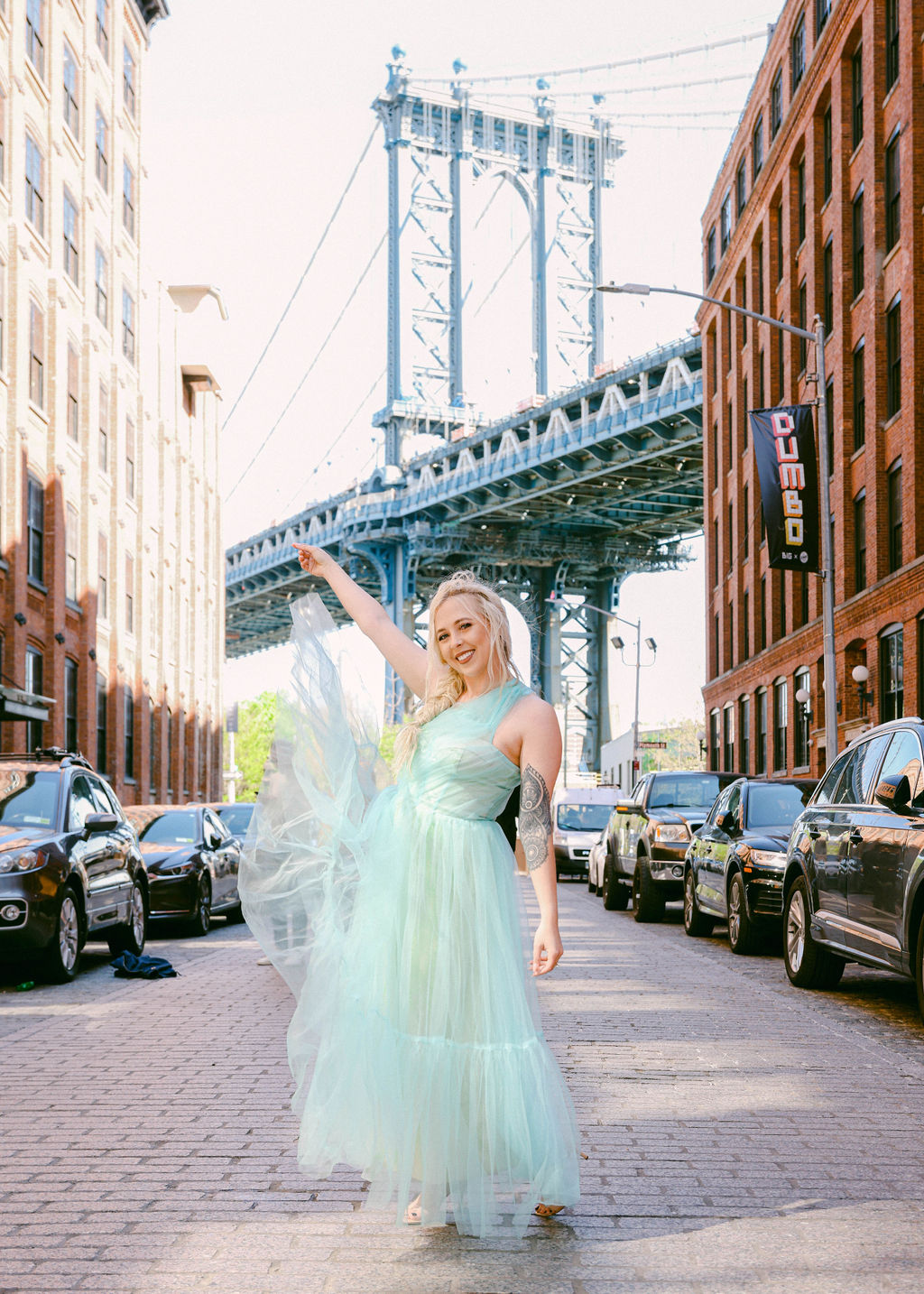 Bachelorette NYC Gossip Girl Photoshoot New York City DUMBO Bridge