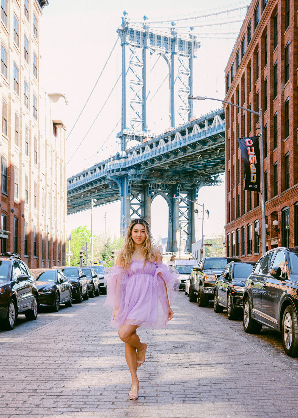 purple tulle dress dumbo brooklyn bachelorette gossip girl photoshoot