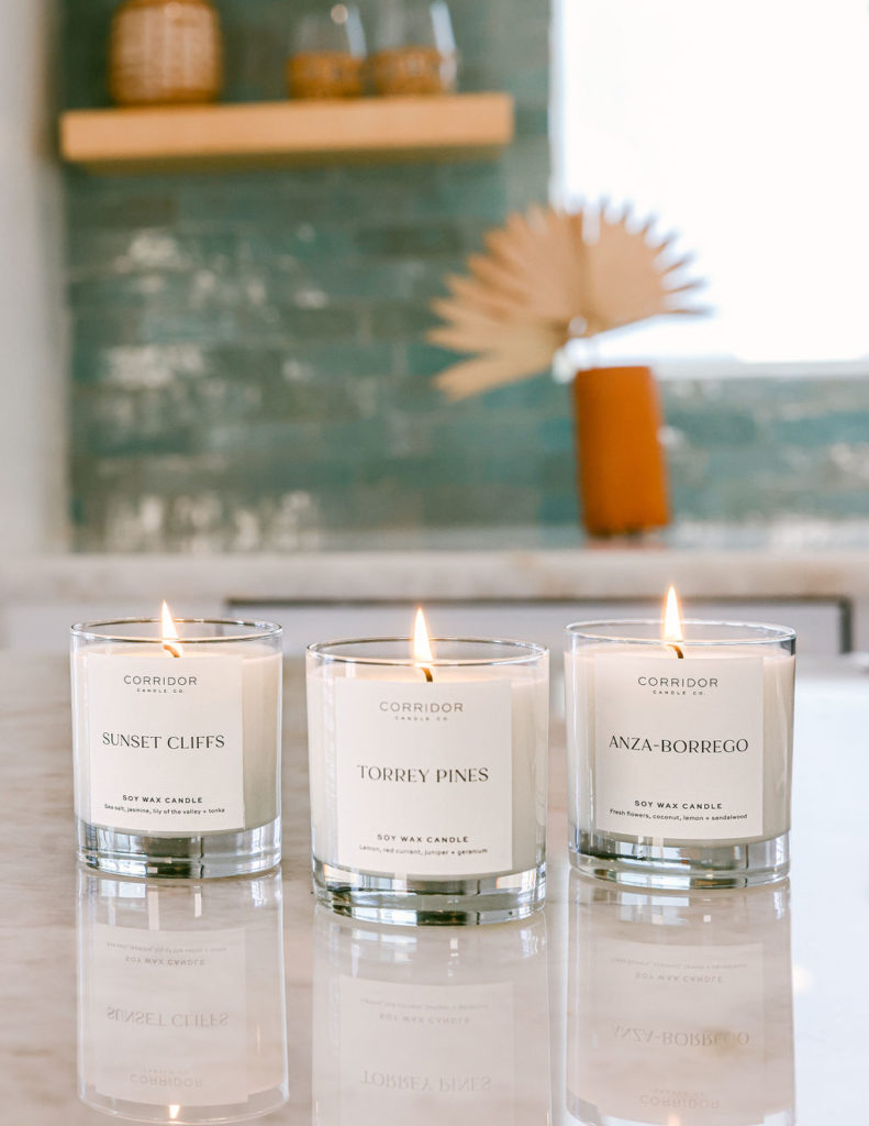 Corridor Candle Co. San Diego candle maker candle branding product photography photoshoot by Chelsea Loren