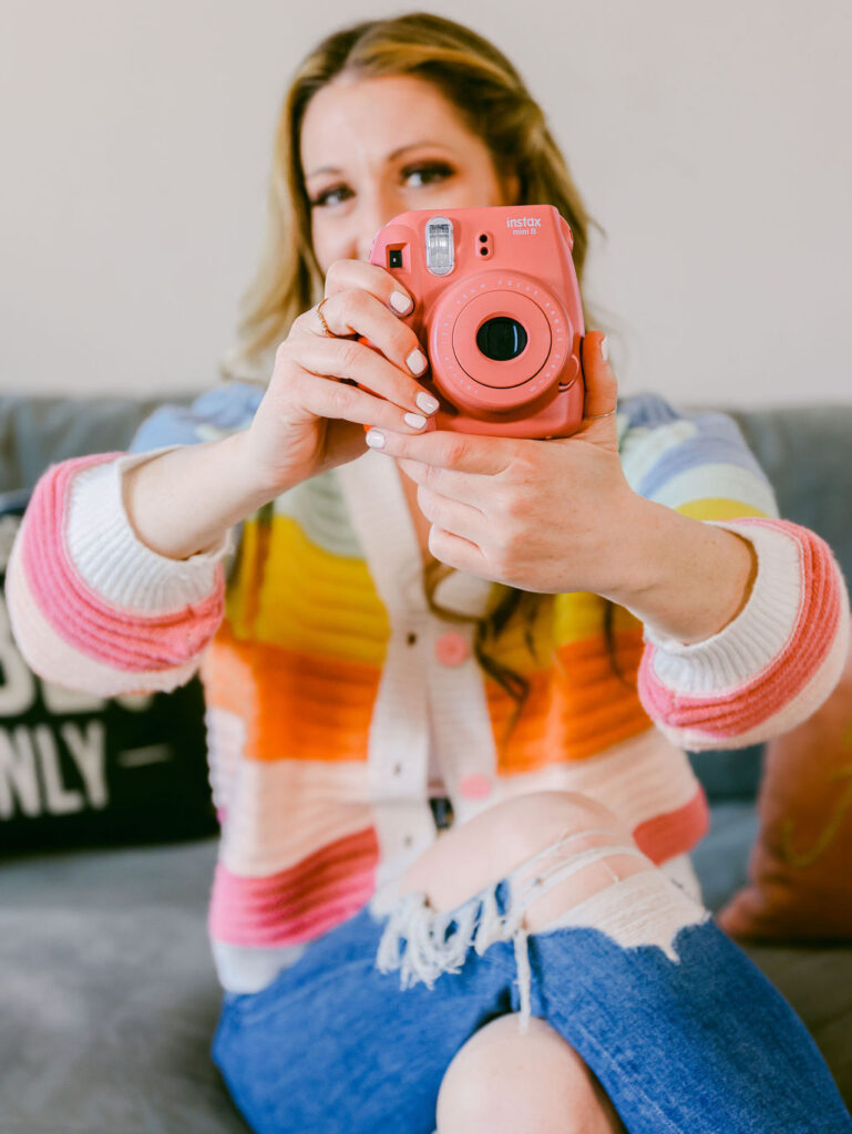 Best San Diego Branding Photographer Creative Portrait Headshots by Chelsea Loren Instax Polaroid Camera Colorful