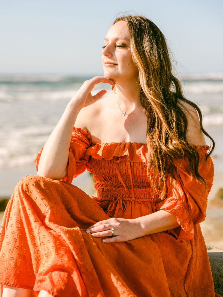 Best San Diego Branding Photographer Creative Headshots Women La Jolla by Chelsea Loren Beach Boho Sun Goddess