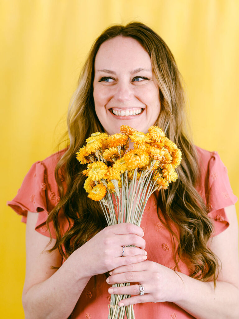 Best San Diego Branding Photographer Creative Headshots Women La Jolla by Chelsea Loren Yellow Flowers