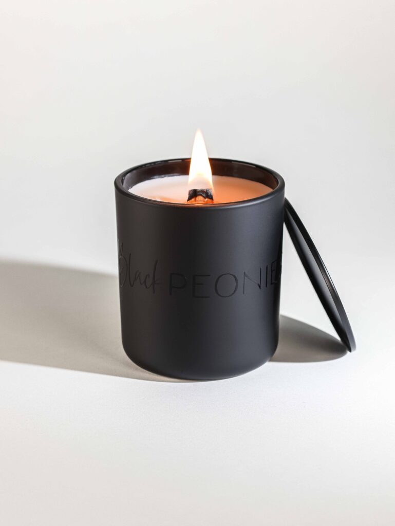 luxurious minimal ecommerce candle product photography