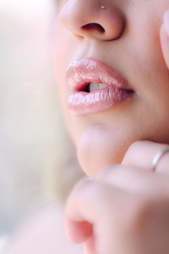 Lip blushing permanent makeup ombre personal brand photography San Diego