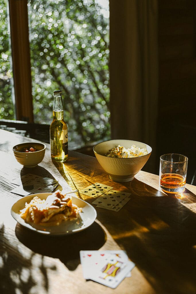 Moody Airbnb Photography featuring snacks and drinks lifestyle experience photography