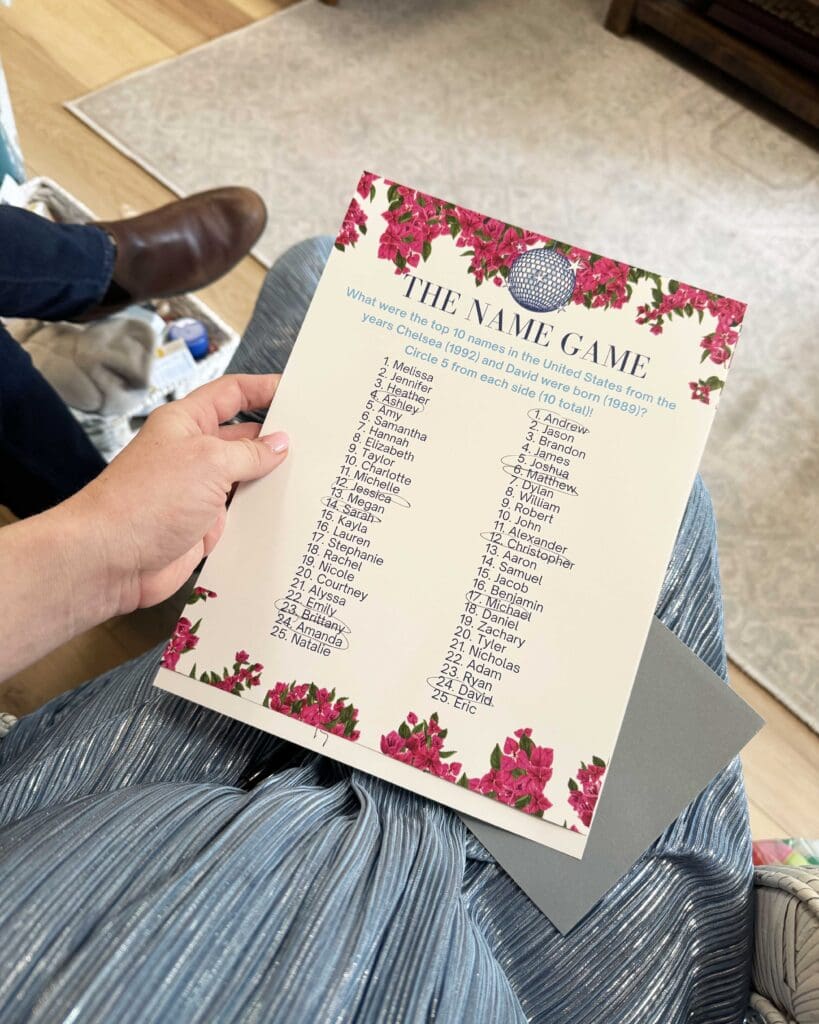 The Name Game Baby Shower Ideas