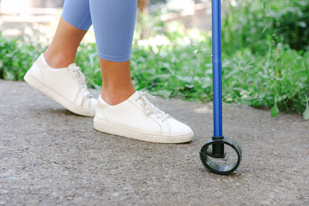 Commercial Lifestyle product photography by Chelsea Loren for Amazon A+ Content medical mobility brand walking cane in san diego balboa park southern california