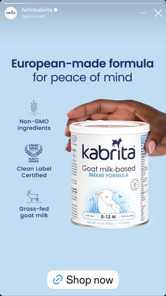 kabrita formula graphics