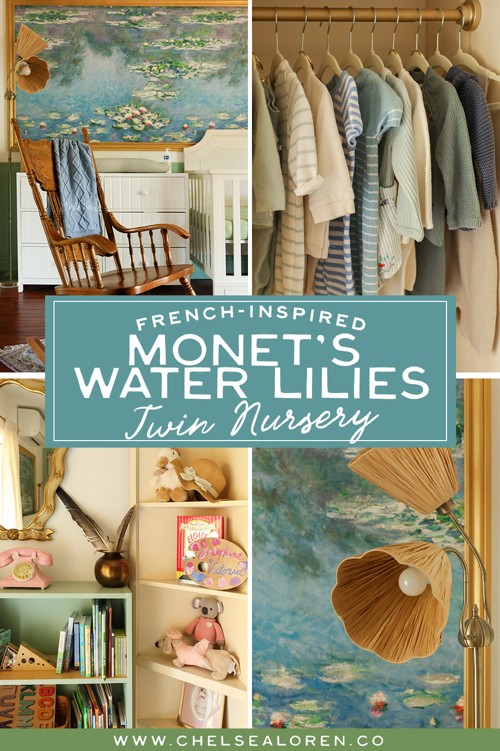 French Inspired Monets Water Lilies Twin Nursery