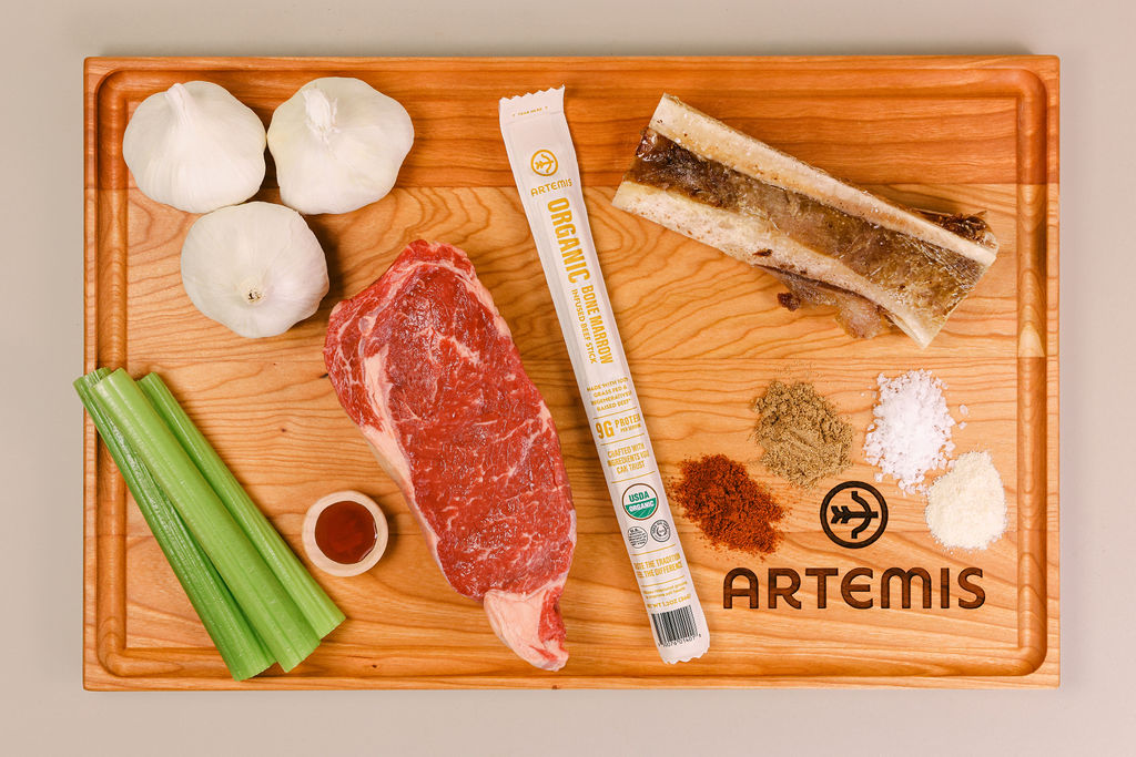 CPG e-commerce product photography for organic food brand featuring clean minimal styling