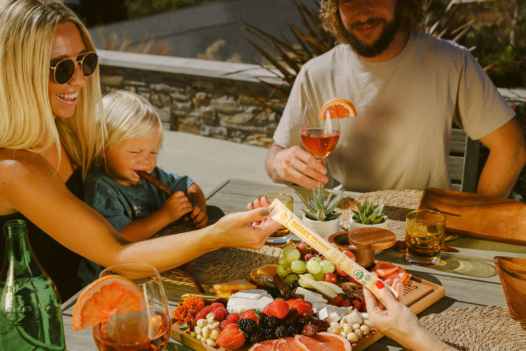 Styled charcuterie tablescape for CPG food brand lifestyle photography production in San Diego