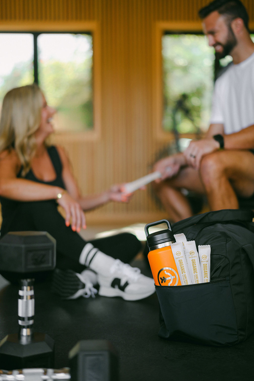 CPG food product featured in fitness scene during commercial lifestyle photography production