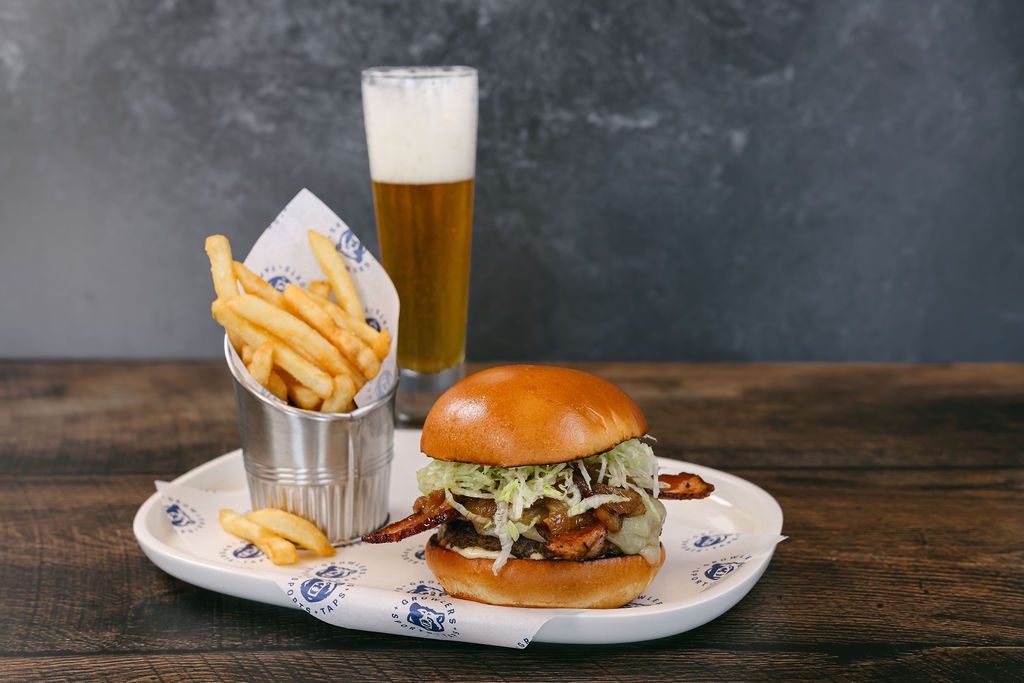 Plated steak with seasonal sides styled food photography for luxury hotel steakhouse at Gaylord Pacific Resort