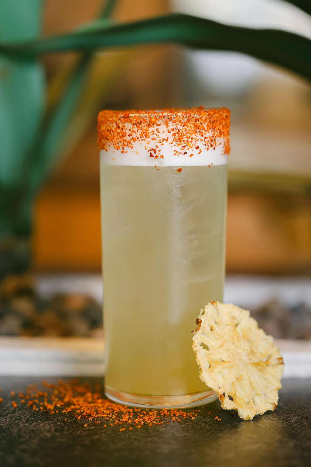 Styled yuzu margarita cocktail for Japanese hotel restaurant bar photography at luxury resort in California